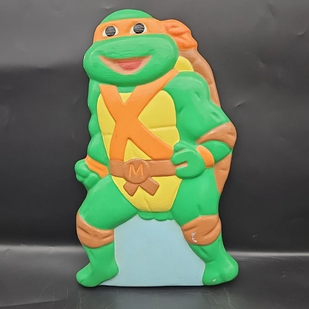 Vintage Teenage Mutant Ninja Turtles Michelangelo Ceramic Wall Art 90s